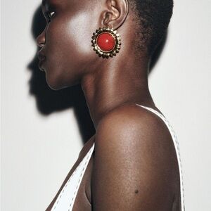 Zara Radiant Gold and Red Earrings